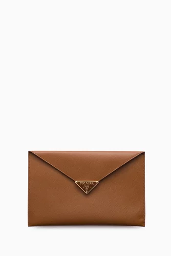 Envelope Clutch Bag in Saffiano Leather