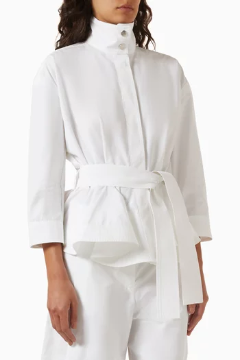La Veste Cabana Belted Shirt Jacket in Cotton
