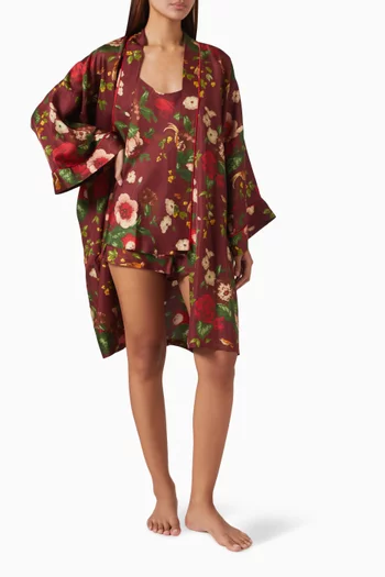 Bella Floral Camisole Set in Silk-twill