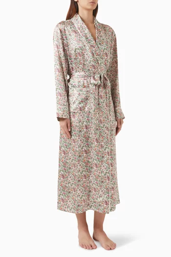 Rachel Meadow Robe in Silk Satin