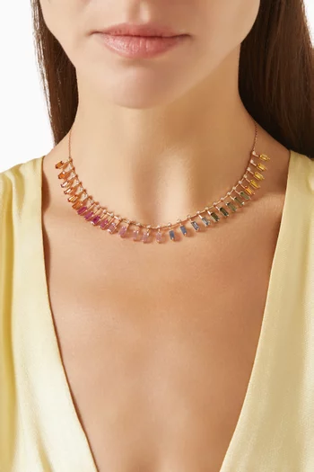 Noor Diamond & Sapphire Necklace in 18kt Gold