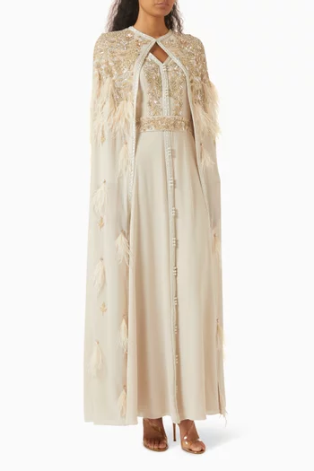 Cape-style Maxi Dress