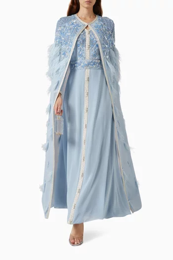Cape-style Maxi Dress