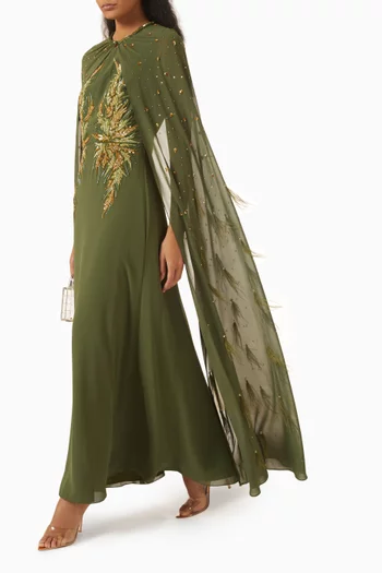 Liga Embellished Maxi Dress in Crepe