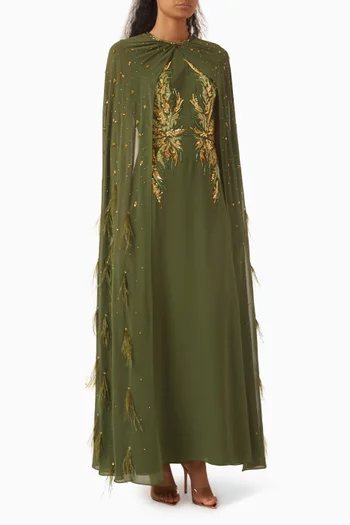 Liga Embellished Maxi Dress in Crepe