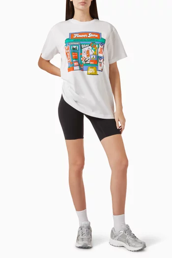 تي شيرت بطبعة Flower Shop‏ جيرسيه