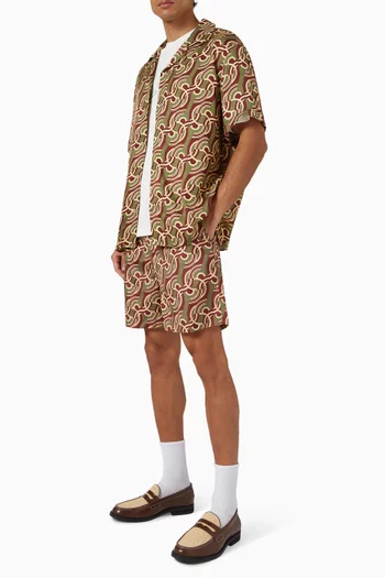 Chain Link Monogram Shirt in Viscose