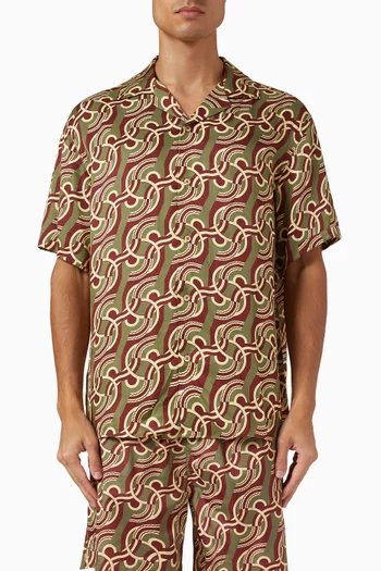 Chain Link Monogram Shirt in Viscose