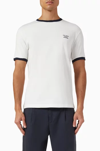 Contrasted Slogan T-shirt in Cotton