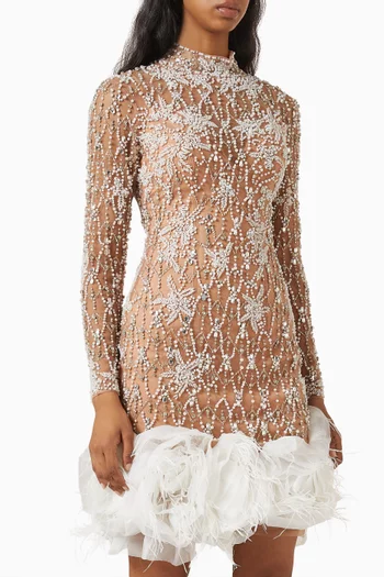Bead-embellished Mini Dress