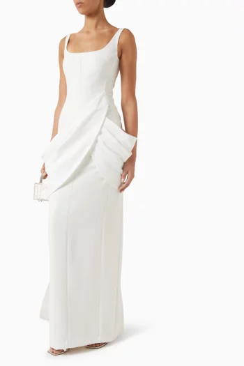 Sleeveless Bridal Gown in Crepe