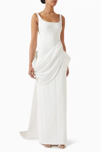 Sleeveless Bridal Gown in Crepe