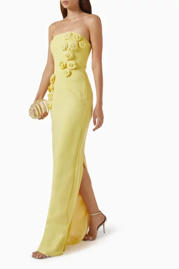Floral-applique Column Dress