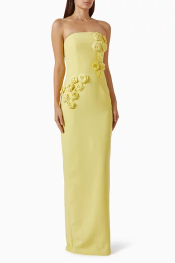 Floral-applique Column Dress