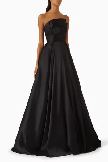 Strapless Gown in Mikado-satin