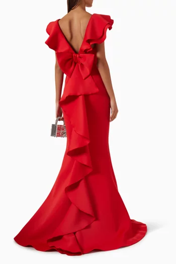 Bow-detail Gown in Scuba