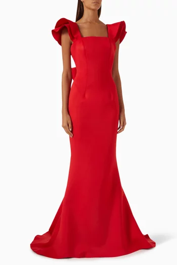 Bow-detail Gown in Scuba