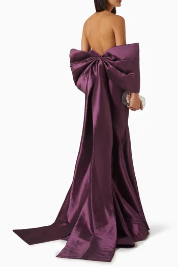 Embellished Strapless Gown in Taffeta
