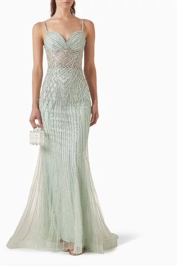 Bead-embellished Gown