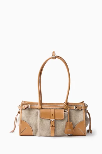 Medium Bonnie Handbag in Linen & Leather
