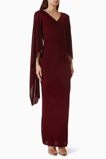 Ruched Gown in Acetate-jersey