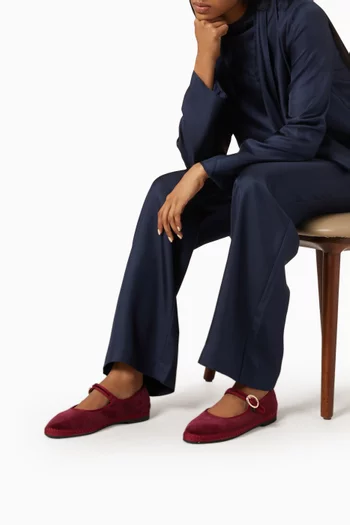 حذاء أنتونيا ماري جين بكعب مسطح مخمل