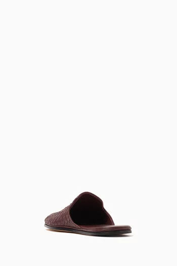 Palazzo Slippers in Intrecciato Leather