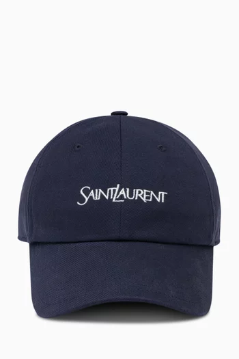 Logo Cap in Cotton Gabardine