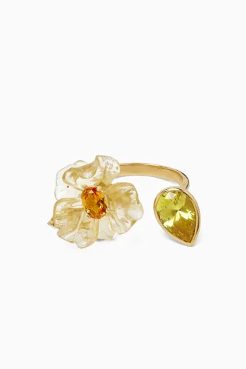 Spinach Sapphire Petunia Ring in 18kt Gold Vermeil
