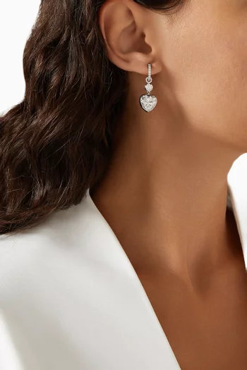 Large Pear Hoop Earrings in 9kt White Gold