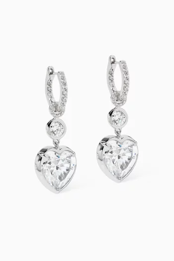 Large Pear Hoop Earrings in 9kt White Gold