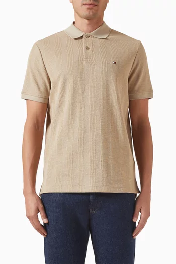 Tonal Stripe Polo T-shirt in Cotton-blend