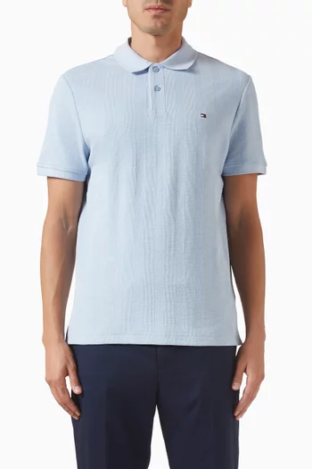 Tonal Stripe Polo T-shirt in Cotton-blend