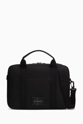 Logo Patch Laptop Bag in Textile