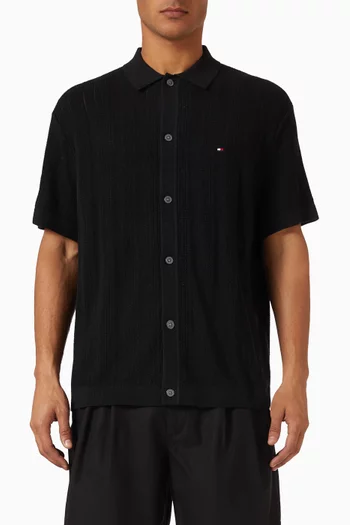 Relaxed Pointelle Shirt in Lyocell-blend