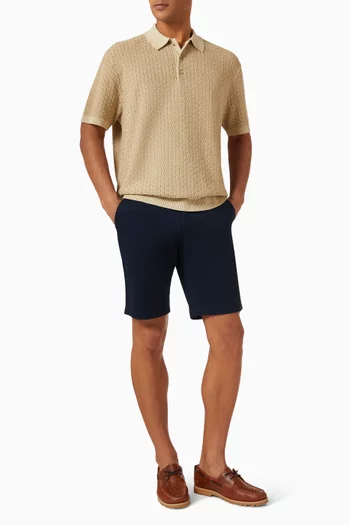 Washed Structured Polo Shirt in Cotton