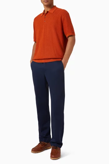 Washed Structured Polo Shirt in Cotton