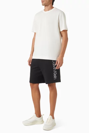 Crewneck T-shirt in Linen-blend