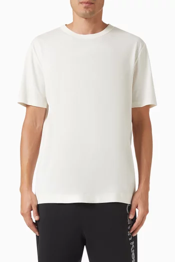 Crewneck T-shirt in Linen-blend