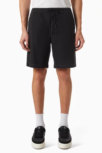Straight-leg Shorts in Cotton-canvas
