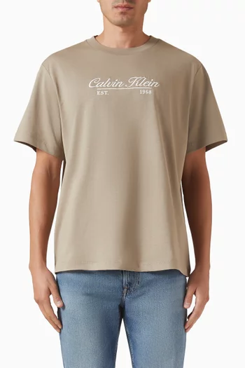 Cursive Logo-print T-shirt in Cotton