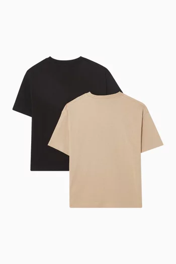 Logo T-shirt in Cotton, Set of 2
