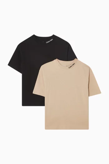 Logo T-shirt in Cotton, Set of 2