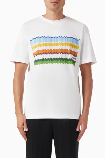 Zigzag Print T-shirt in Cotton