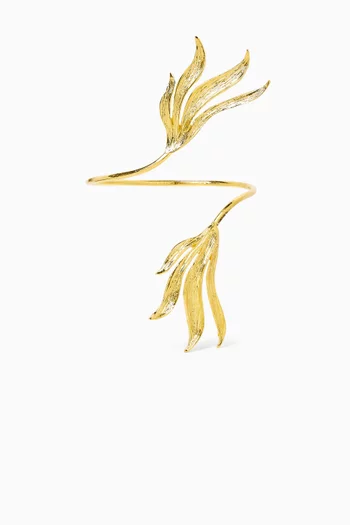 Sylva Twist Cuff Bracelet in 24kt Gold-plated Metal
