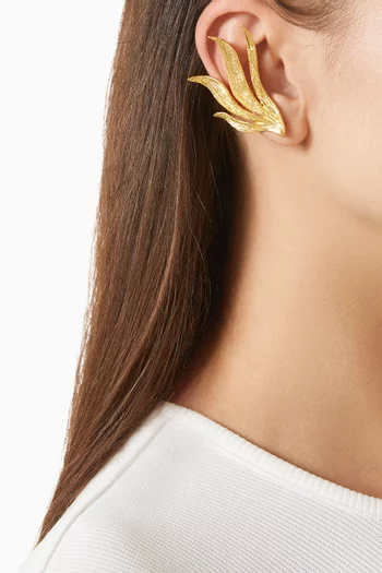 Sylva Ear Cuff Earrings in 24kt Gold-plated Metal