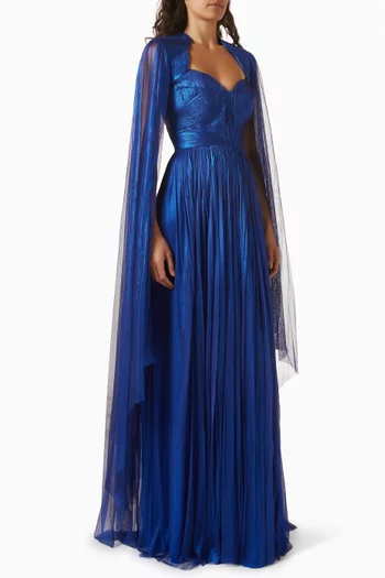 Elara Cape Gown in Silk-tulle