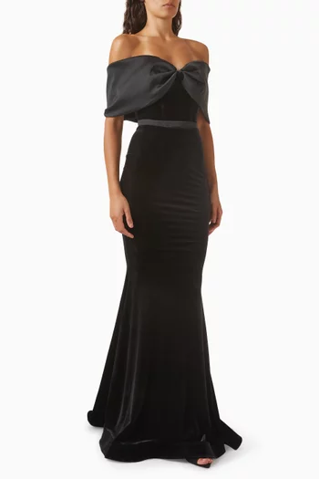 Dark Star Gown in Velvet & Taffeta