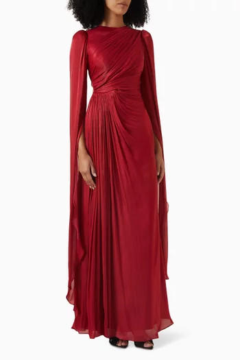 Halo Draped Gown in Silk-chiffon