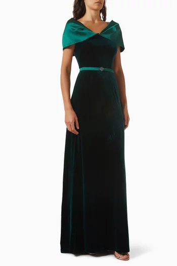 Bow Shadow Gown in Velvet
